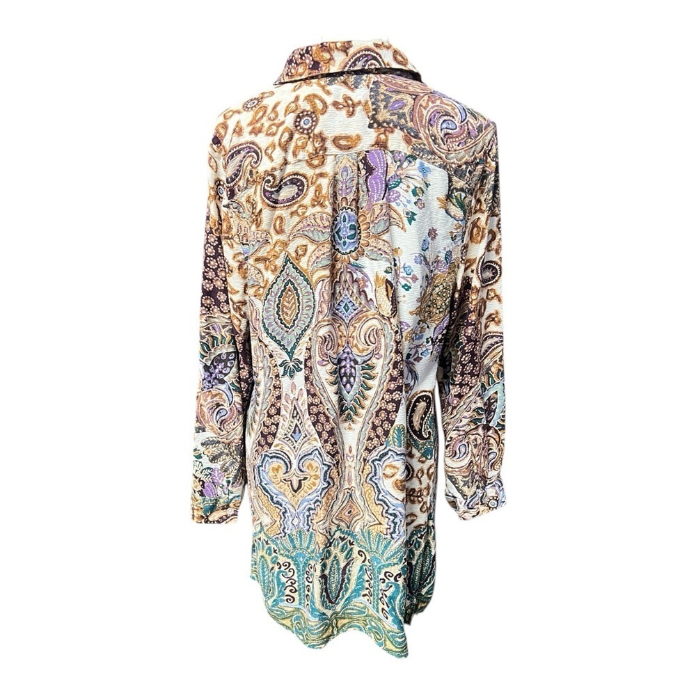 Chico's Multicolor paisley shirt dress. - Picture 3 of 8